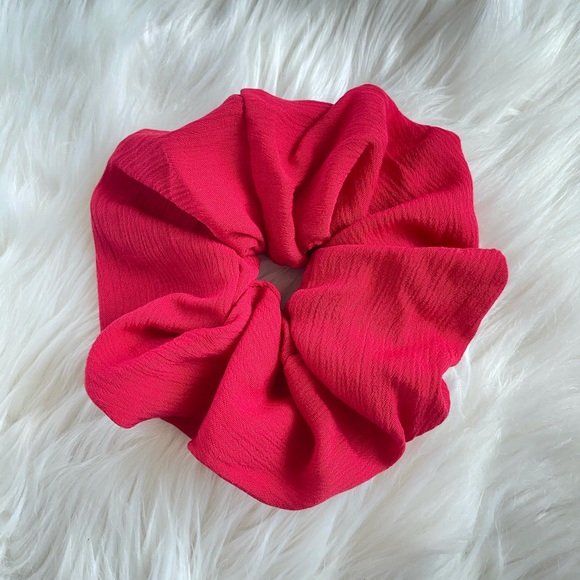 Extra Large red Gauze Scrunchie, Hair Accessories - Picture 2 of 3